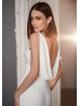 Ivory Satin Slit Backless Draped Wedding Dress Ivory Satin Slit Backless Draped Wedding Dress